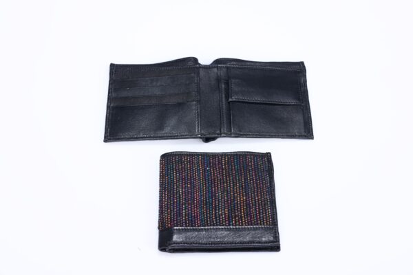 Men's Handwoven Fabric Wallet with Leather – Crafted by Special Hands