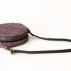 Round Handwoven Fabric Sling Bag with Leather – Crafted by Special Hands