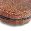 Round Handwoven Fabric Sling Bag with Leather – Crafted by Special Hands