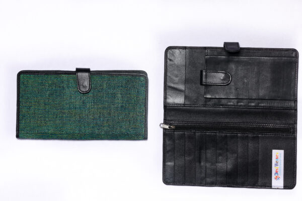 Women's Handwoven Fabric Wallet with Leather