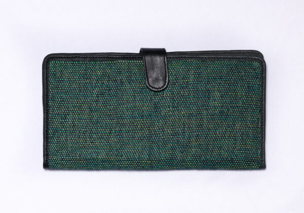 Women's Handwoven Fabric Wallet with Leather