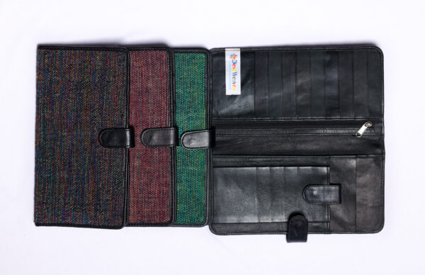 Women's Handwoven Fabric Wallet with Leather
