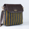 handbagmodel006-0020 Handwoven Fabric & Leather Crossbody Handbag – Multiple Color Options
