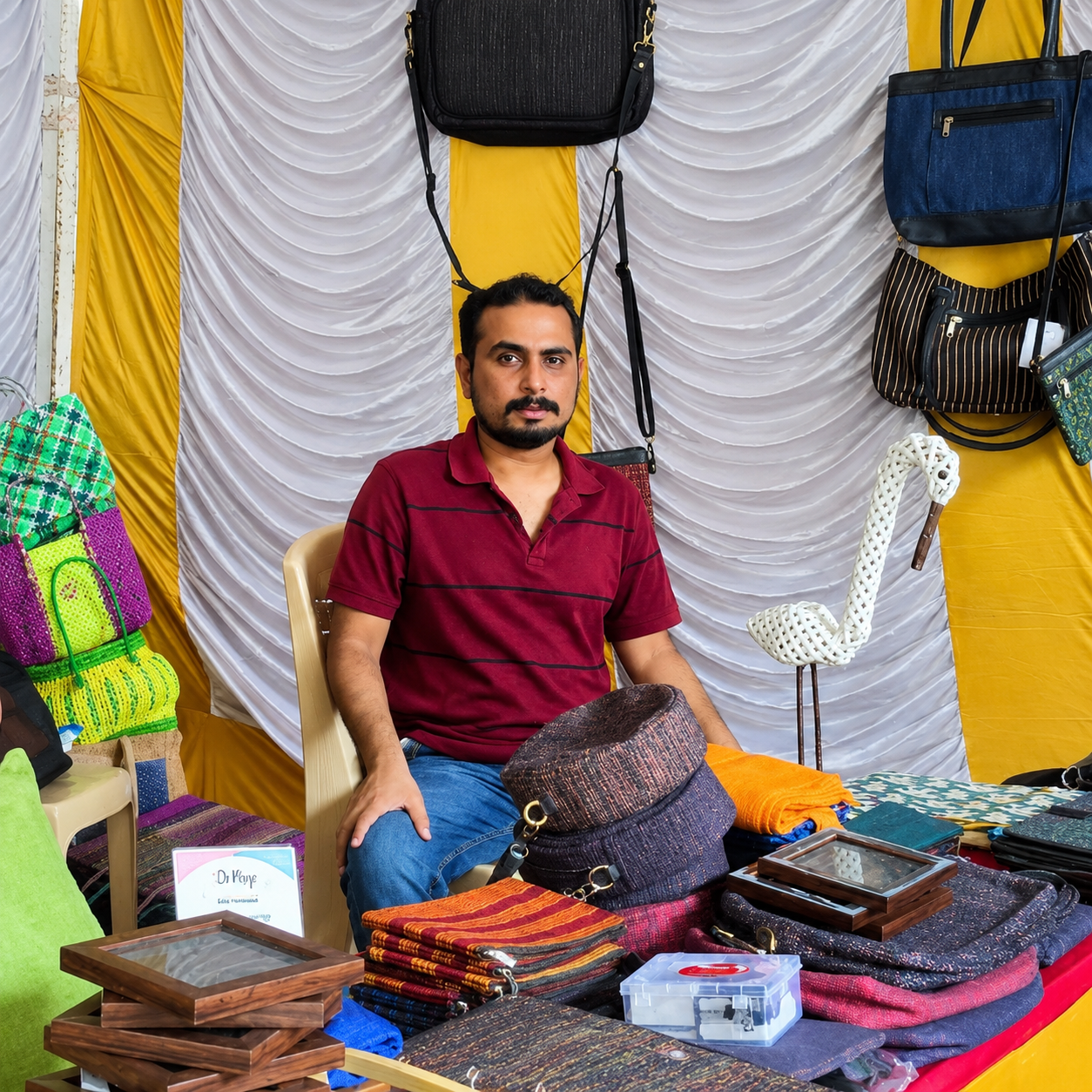 Suraj Suresh at his loom